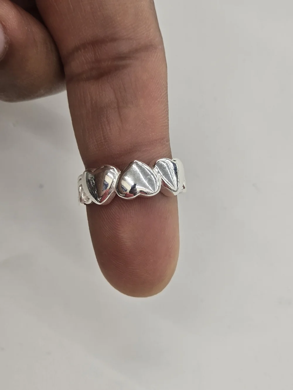 Silver Heart Trio Ring - Women Jewelry